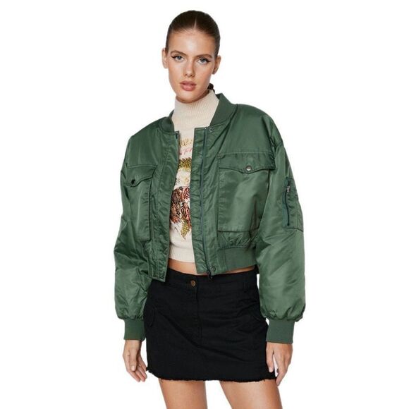 Nasty Gal Pocket Detail Padded Bomber Jacket - Picture 1 of 5